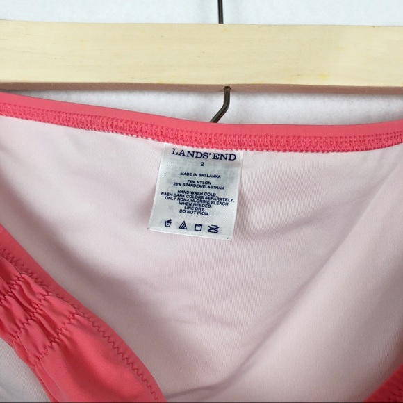 LANDS' END Coral Tankini Swim Bathing Suit Size 2 - Picture 7 of 8